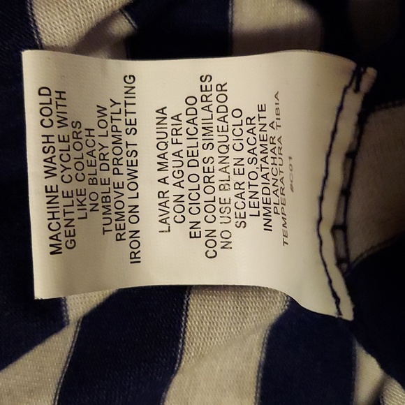 LILY ROSE Maxi Skirt Blue White Angled Stripes or Strapless Dress - Picture 4 of 7